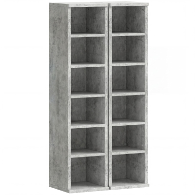 HOMCOM CD Media Tower Rack Set Adjustable Shelves Grey