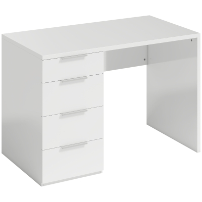 HOMCOM Bureau Ordinateur Moderne 110cm Blanc avec Rangement