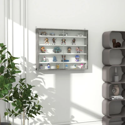 HOMCOM 5-Tier Display Shelf Unit Grey Wood Grain 60x80cm