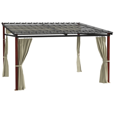 Outsunny Gartenpergola versenkbare Gartenpergola, wetterbeständog, inkl Befestigungsmaterial, Beige