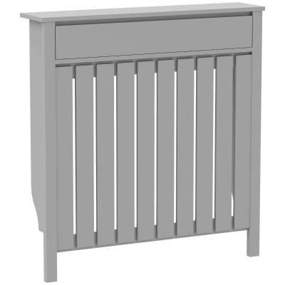 HOMCOM Radiator Cover Rustic Wood 93x88.5cm Grey