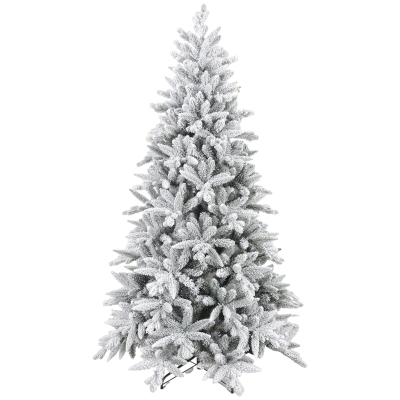 HOMCOM Weihnachtsbaum 180 cm, schneebedeckt, flammhemmend, Metallfuß, formbare Äste, Grün