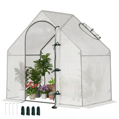 Outsunny Portable Greenhouse Steel Frame 180x100cm White