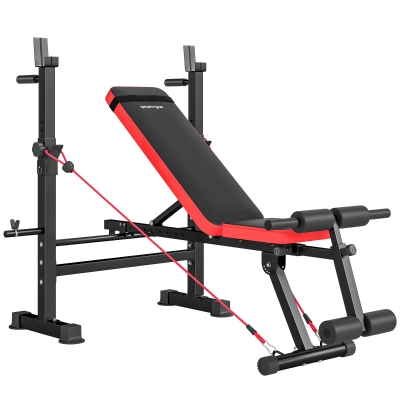 SPORTNOW Banc Musculation Multifonction Dossier Réglable Noir