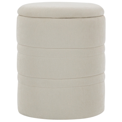 HOMCOM Pouf Rond Rangement Chenille Beige Salon Chambre