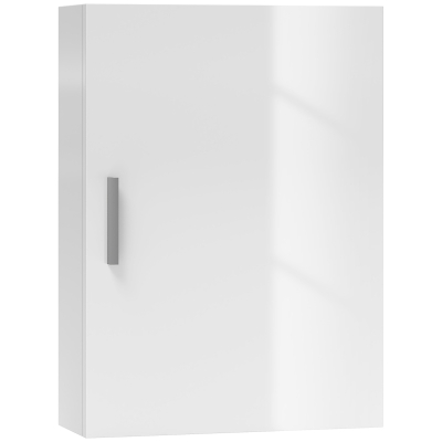 HOMCOM Armario de Baño de Pared con Estantes Ajustables de Vidrio Templado Ahorro de Espacio 40x15x55 cm Blanco Brillo