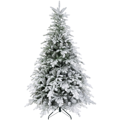 HOMCOM Weihnachtsbaum 180 cm, mit Kunstschnee, flammhemmend, schneller Auf- und Abbau, Metallbasis