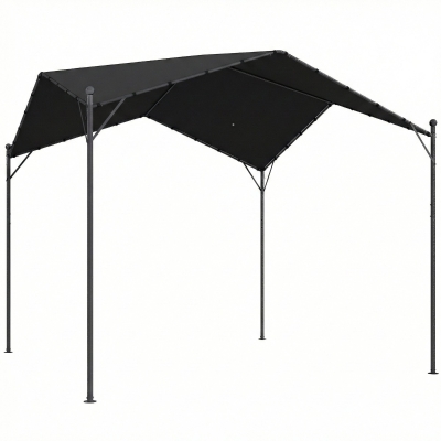 Outsunny Pergola Pavillon 3x3m Wasserabweisend Stabil winterfest Sonnenschutz mit Satteldach Dreiecksverstrebungen