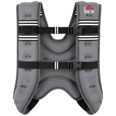 HOMCOM Weighted Vest 8KG Adjustable Strap Pocket Reflective Black