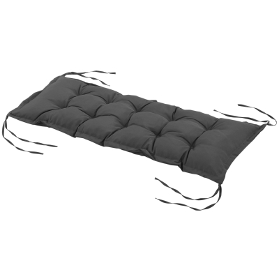 Outsunny Sitzkissen 100x40 cm Stuhlkissen mit Bindebänder, 10cm dick Polsterauflage Dunkelgrau
