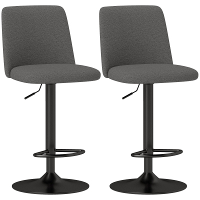 HOMCOM Set 2 Sgabelli da Bar Girevoli e Regolabili Grigio Scuro
