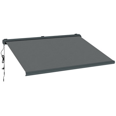 Outsunny Electric Awning Aluminium Dark Grey 4x3m