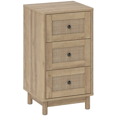 HOMCOM 3-Drawer Chest Oak 40cm