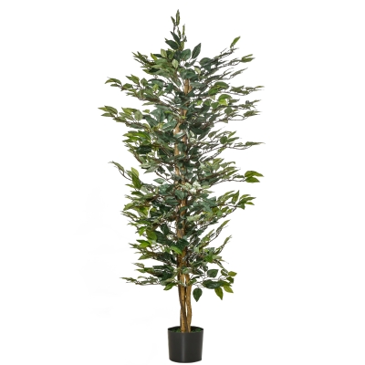 HOMCOM Pianta Finta di Ficus Alta 150cm da Interno ed Esterno