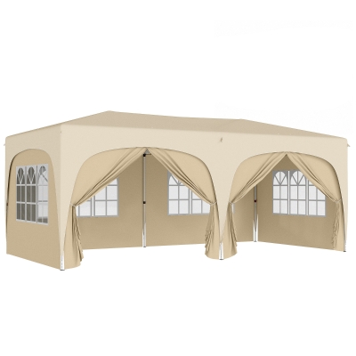 Outsunny Tonnelle Pliante 3x6m UPF50+ Ajustable avec Sac