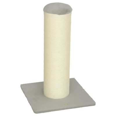 PawHut Poste Arranhador para Gatos 75,5 cm com Base Estável e Corda de Sisal Natural, Cinzento-Claro