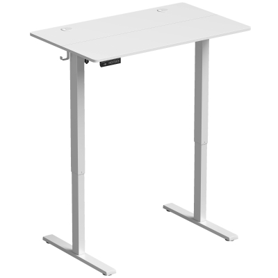 HOMCOM Höhenverstellbarer Schreibtisch mit Speicherfunktion, Weiß