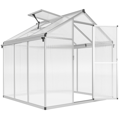 Outsunny Aluminium Greenhouse 6x6ft with Foundation