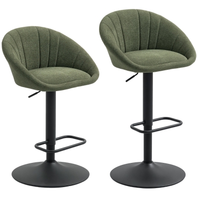 HOMCOM Tub Bar Stools Set of 2 Dark Green