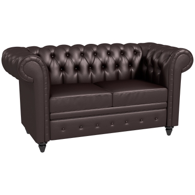 HOMCOM Divano 2 Posti Stile Chesterfield con Cuscino Rimovibile