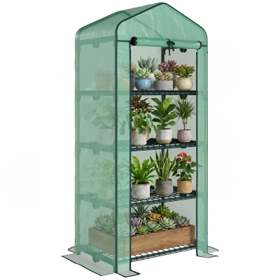 Outsunny Serre Balcon 4 Niveaux Acier/PE Vert
