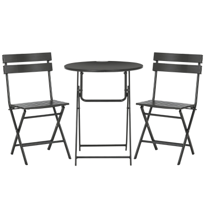 Outsunny Set da Giardino 3 Pezzi con 2 Sedie e Tavolo Pieghevoli