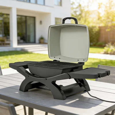 Outsunny Barbecue Électrique 2300W Portable avec Étagères Noir