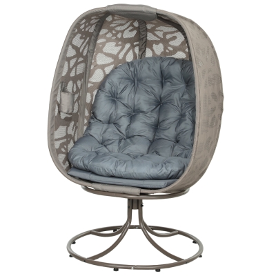 Swivel Egg Chair 89W x 92D x 145H cm Grey