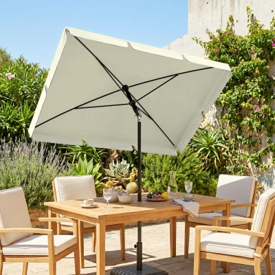 Outsunny Ombrellone da Giardino 2x1.3m Rettangolare e Inclinabile