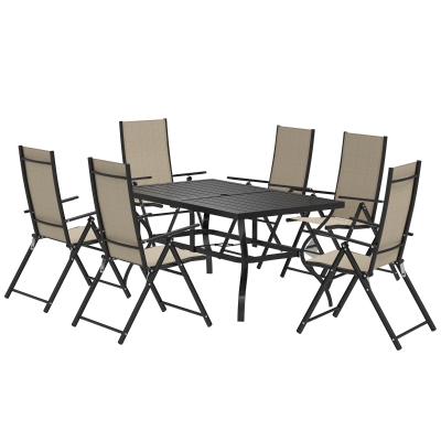 Garden Dining Set 150L x 90W x 71Hcm Khaki
