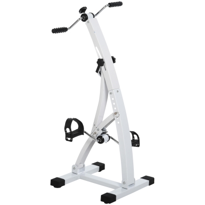 HOMCOM Pedaltrainer für Senioren extra Leise Mini Heimtrainer mit LCD Display Befestigungsband Arm- und Beintrainer Bewegungstrainer Tischfahrrad Mini Bike Fitnessgerät für Zuhause Büro