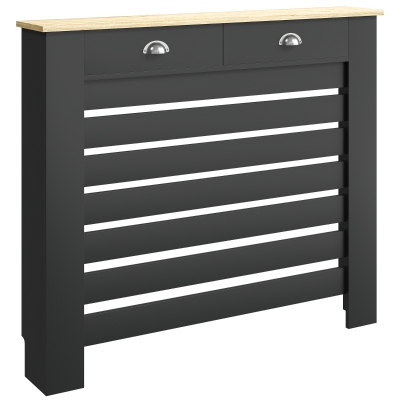 HOMCOM Radiator Cover with Drawer 111W x 95.5Hcm Black