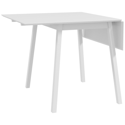 HOMCOM Folding Dining Table Solid Wood White 2-4 People