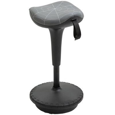 Vinsetto Bürohocker mit Schwenkfunktion, ergonomischer Hocker, höhenverstellbar 65,5-83,5 cm 120° neigbar Grau