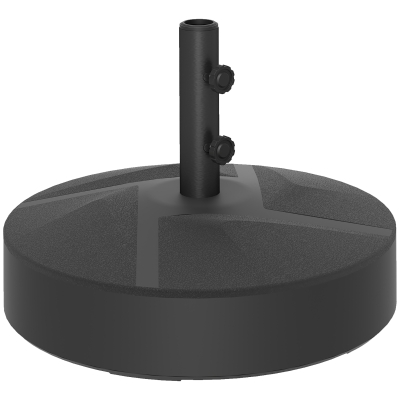 Outsunny Pied de Parasol Rond 25L/30kg Noir Extérieur