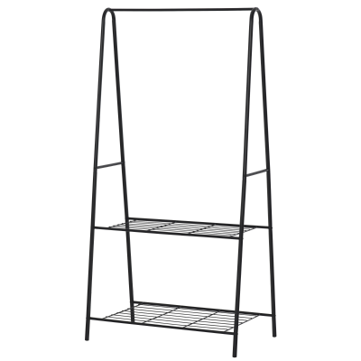 HOMCOM Metal Clothes Rack Hallway Organiser Black 77x45cm