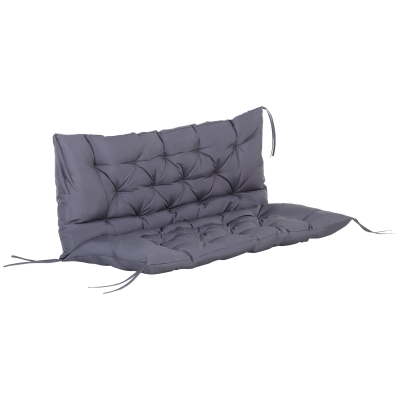 Outsunny Pernuță pentru Bancă de Grădină sau Leagăn de Grădină 132x110x10 cm cu 6 Curele de Fixare Gri Închis