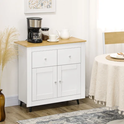 HOMCOM Modern Sideboard Storage Cabinet White