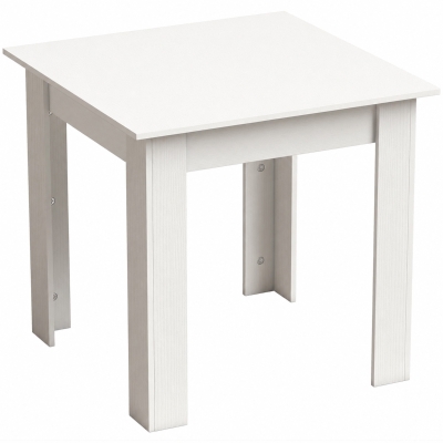 HOMCOM Modern Square Dining Table Wood Effect White