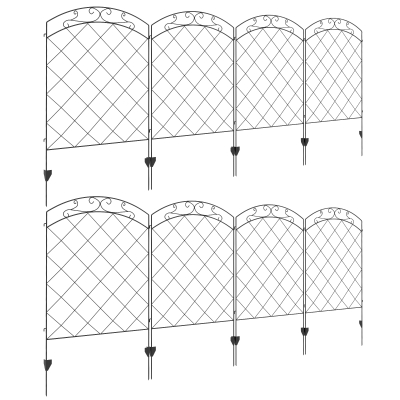 Outsunny Garden Fencing 43in x 11.4ft Steel Swirls