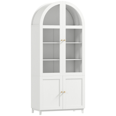 HOMCOM Armoire Cuisine 4 Portes Blanc 78x40x180cm