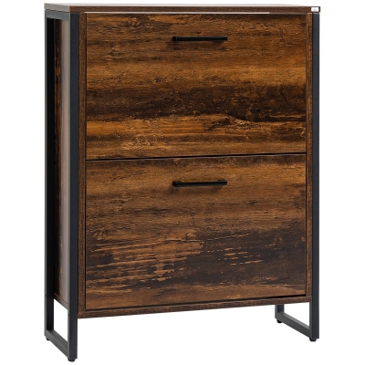 HOMCOM 12-Shoe Storage Cabinet Wood-Effect
