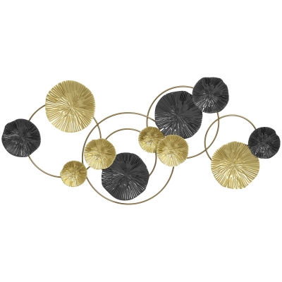 HOMCOM Modern Metal Wall Art Multi-Disc Design, Living Room
