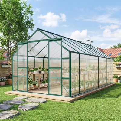 Outsunny Serra da giardino 244cm x 500cm x 216cm Trasparente