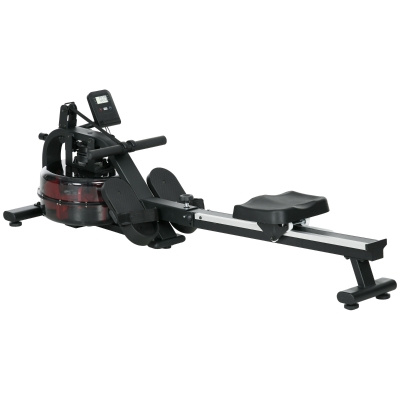 SPORTNOW Remador de água para apartamento remador de apartamento dobrável 6 níveis de resistência ecrã LCD multifuncional aço PC preto