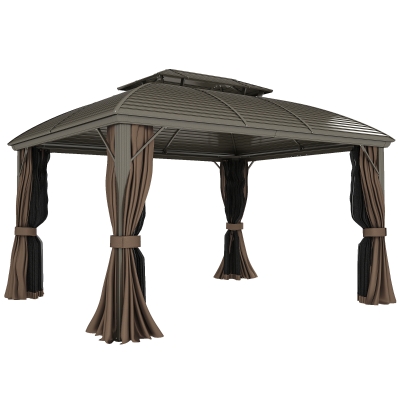 Heavy-duty Gazebo 365cm x 300cm x 300cm Mocha