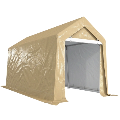 Outsunny Abri de Jardin Portable 2x3,6m Acier Beige