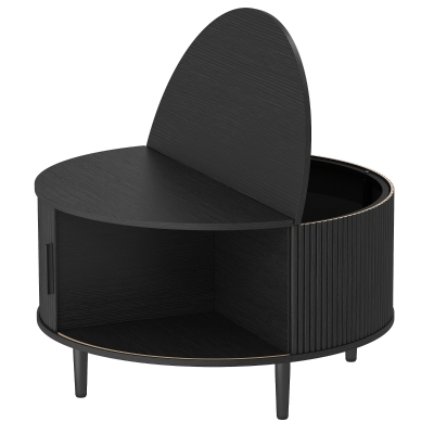 HOMCOM Lift Top Coffee Table Storage 80cm Black Wood Effect