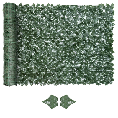 Outsunny Artificial Leaf Hedge Privacy Fence Dark Green 3x1.5m