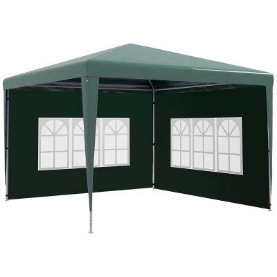 Outsunny Conjunto de 1 Carpa de Jardín 3x3 m Anti-UV Impermeable y 2 Paredes Laterales 3x2 m para Carpa 3x3 m y 3x6 m Verde